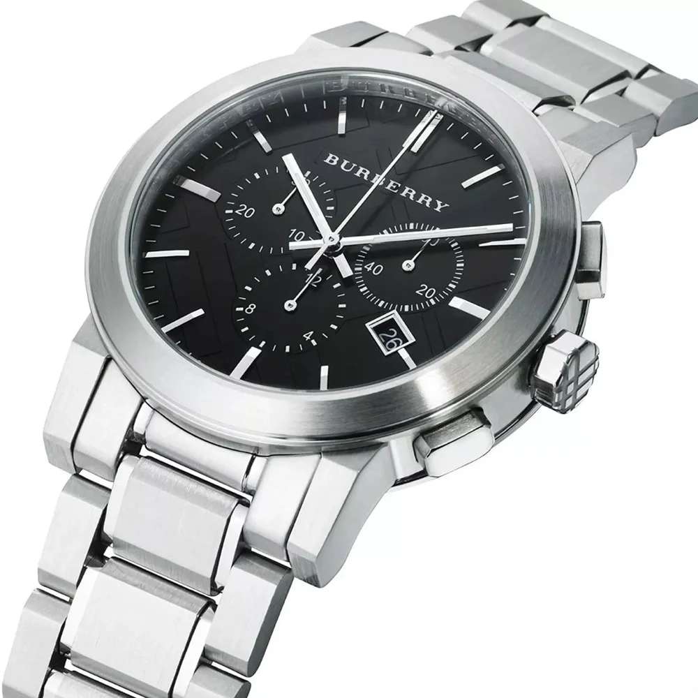 Burberry BU9351 Chronograph Black Dial Stainless Steel Men's Watch #114 running